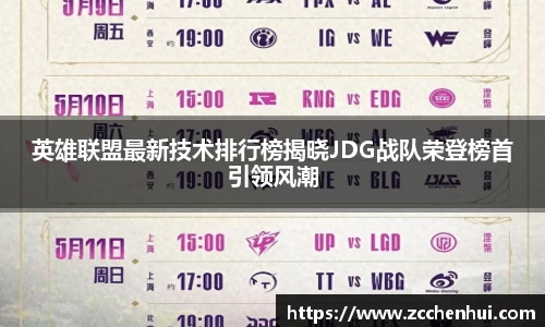英雄联盟最新技术排行榜揭晓JDG战队荣登榜首引领风潮